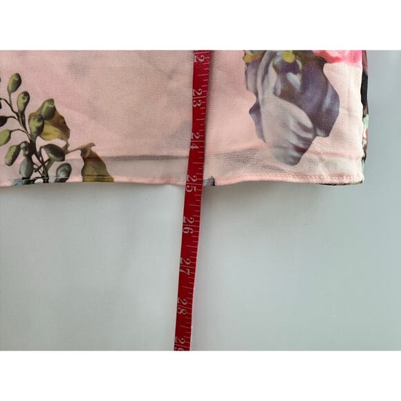 Ted Baker London Pink Floral Sheer Anina Blouse Size 0 (US Size 2) - Picture 8 of 8